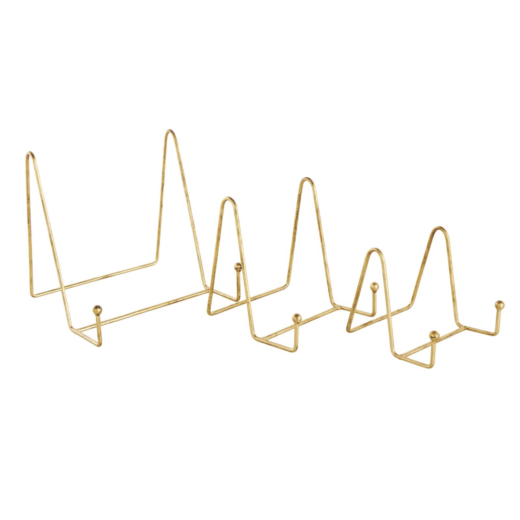 Gold Metal Wide Triangle Display Easel Set